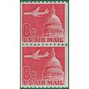Scott C 65 8c US Airmail Jet Airliner over Capital Coil Pair 1962 Used