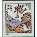 #3117 32c Christmas Skaters Booklet Single 1996 Mint NH