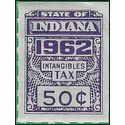 Indiana State Revenue SRS #D258 50c Intangibles Tax 1962 Mint NH Minor Crease