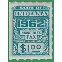 Indiana State Revenue SRS #D259 $1.00 Intangibles Tax 1962 Mint NH