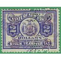 New York SRS# ST124 $2.00 Stock Transfer Tax No Cut 1930-37 Used