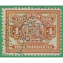 New York SRS# ST128 4c Stock Transfer Tax 1932-39 Used