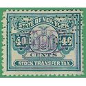 New York SRS# ST133 40c Stock Transfer Tax 1932-39 Used