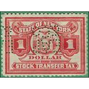 New York SRS# ST136 $1.00 Stock Transfer Tax 1932-39 Used