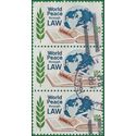 #1576 10c World Peace through Law 1975 Used Attached Strip of 3