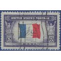 # 915 5c Overrun Countries France 1943 Used