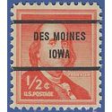 #1030 1/2c Liberty Issue Benjamin Franklin 1958 Used Precancel Des Moines Iowa