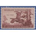 #1077 3c Wildlife Conservation Wild Turkey 1956 Mint NH