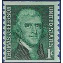 #1299 1c Thomas Jefferson Coil Single 1968 Mint NH