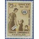 Turkey #B 87 1960 Mint Staining on Back