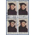 #2065 20c Martin Luther 1983 Used Block of 4