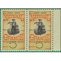 #1323 5c 100th Anniversary National Grange Attached Pair 1967 Mint NH