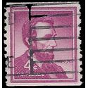 #1058 4c Liberty Issue Abraham Lincoln Coil Single 1958 Used
