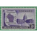 # 957 3c Wisconsin Statehood,100th Anniversary 1948 Mint NH