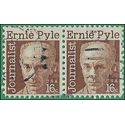 #1398 16c Journalist Ernie Pyle 1971 Used Pair