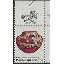 #1709 13c American Folk Art Pueblo Pottery Acoma Pot Zip Single 1977 Mint NH