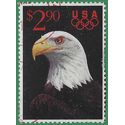 #2540 $2.90 Priority Mail Eagle and Olympic Rings 1991 Used