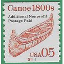#2454 5c Canoe1800s PNC Single #S11 1991 Used