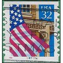 #2915a 32c Flag over Porch PNC Single #78777a 1996 Used