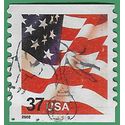 #3632 37c US Flag PNC Coil Single #9999 2002 Used