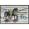 #1416a 6c Christmas Toys Horse on Wheels Precancel 1970 Used