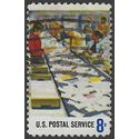 #1493 8c Postal Employees-Letters on a Conveyor Belt 1973 Used