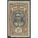 French Polynesia #  22 1913 Mint HHR Faults
