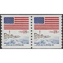 #1891 18c Flag and Anthem Coil Pair 1981 Mint NH