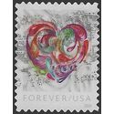#5036 (49c Forever) Quilled Paper Heart 2016 Used