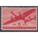 Scott C 25 6c US Air Mail Twin Motored Transport Plane 1943 Mint NH