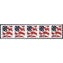 #3632 37c US Flag Coil Strip/5 2002 Mint NH
