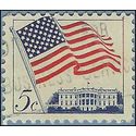 #1208 5c American Flag over White House 1963 Used