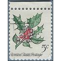 #1254 5c Christmas Flora Holly Untagged 1964 Used