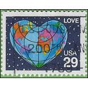#2535 29c Love Issue - Heart Shaped Globe 1991 Used