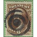 Scott O 75 6c Official Treasury Dept. 1873 Used Bullseye Cancel