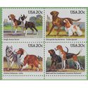 #2098-2101 20c Dogs Block of 4 1984 Mint NH