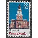 #2337 22c Constitution Bicentennial-Pennsylvania 1987 Mint NH