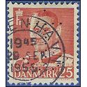 Denmark # 321 1950 Used Perfin Ship Anchor