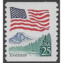 #2280a 25c Flag over Yosemite Coil Single 1988 Mint NH