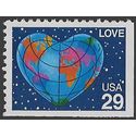 #2536 29c Love-Heart Shaped Globe Booklet Single 1991 Mint NH