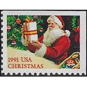 #2583 29c Christmas Santa Claus Booklet Single 1991 Mint NH