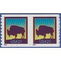 #3475 21c American Buffalo Coil Pair 2001 Mint NH