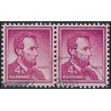 #1036 4c Liberty Issue Abraham Lincoln WP 1954 Used Pair