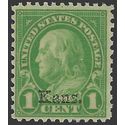 # 658 1c Benjamin Franklin Kansas Overprint 1929 Mint NH