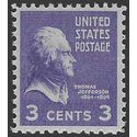 # 807 3c Presidential Issue-Thomas Jefferson 1938 Mint NH