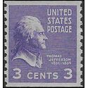 # 842 3c Presidential Issue Thomas Jefferson Coil Single 1939 Mint NH