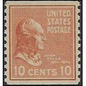 # 847 10c Presidential Issue John Tyler Coil Single 1939 Mint NH