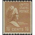# 849 1.5c Presidential Issue Martha Washington Coil Single 1939 Mint NH