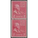 # 850 2c Presidential Issue John Adams Coil Pair 1939 Mint NH