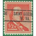 #1030 1/2c Liberty Issue Benjamin Franklin 1958 Used Precancel Saint George W. VA.